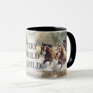 Wilde Pferde Wasserfarbe Tasse