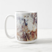 Wilde Pferde Wasserfarben Artwork Kaffeetasse (Links)