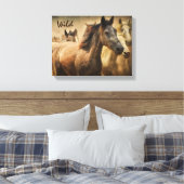 Wilde Pferde Western Art Leinwanddruck (Insitu (Schlafzimmer))