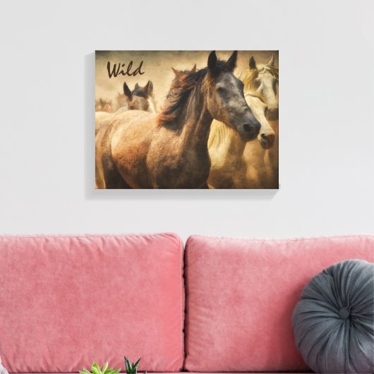 Wilde Pferde Western Art Leinwanddruck (Insitu (Wohnzimmer))