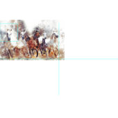 Wilde Pferde Western Art Linen Stoff (Kachel)