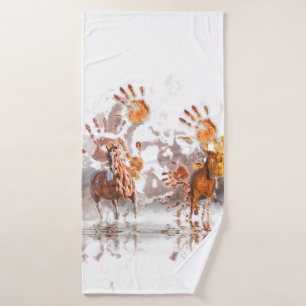 Wilde Pferde "WILD HANDS" Badehandtuch