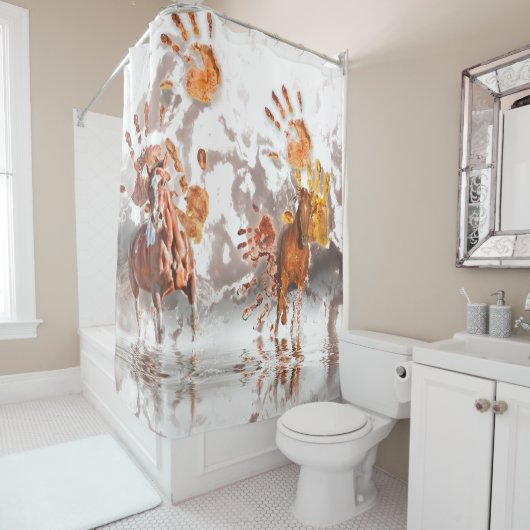 Wilde Pferde WILD HANDS Duschvorhang (Beispiel)