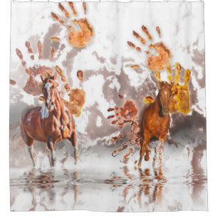Wilde Pferde WILD HANDS Duschvorhang
