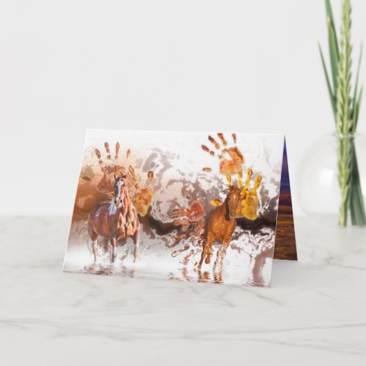 Wilde Pferde WILD HANDS Karte (Vorderseite)