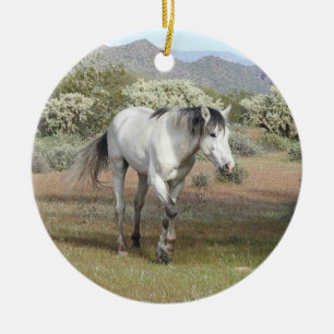 Wilde Pferde, wild lebende Tiere, Arizona, Pferd Keramik Ornament