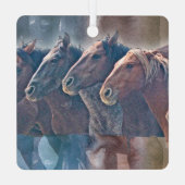 Wilde Pferde - Wildleder Ornament Aus Metall (Rückseite)