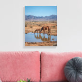 Wilde Pferde Wüstenwasser Reflexionskunst Leinwanddruck (Insitu (Wohnzimmer))