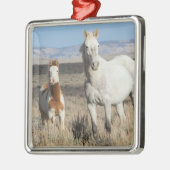 Wilde Pferde zu Hause im Sandwash Basin Ornament Aus Metall (Links)