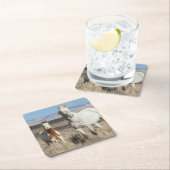 Wilde Pferde zu Hause im Sandwash Basin Rechteckiger Pappuntersetzer (Vor Ort)