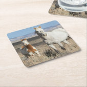 Wilde Pferde zu Hause im Sandwash Basin Rechteckiger Pappuntersetzer (angewinkelt)