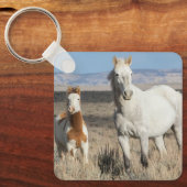 Wilde Pferde zu Hause im Sandwash Basin Schlüsselanhänger (Vorderseite)