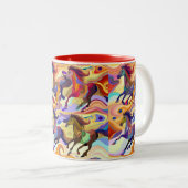 Wilde Pferde Zweifarbige Tasse (VorderseiteRechts)