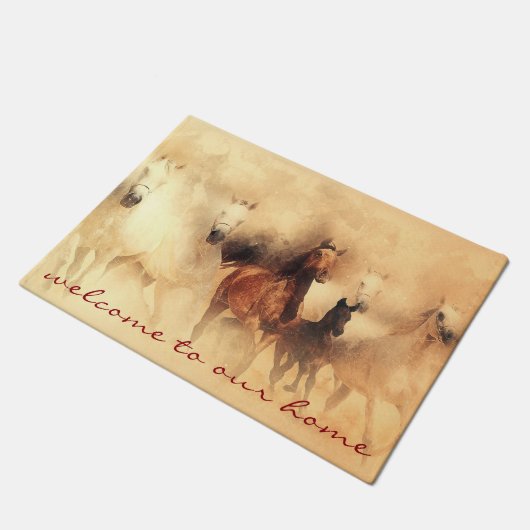 Wilde PferdeFußmatte Fußmatte (Schrägansicht)