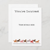 Wilde Pferdelaufen Einladung (Vorne/Hinten)