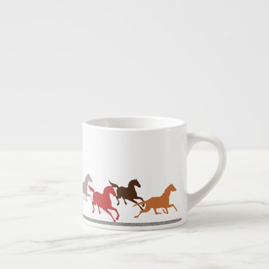 Wilde Pferdelaufen Espressotasse (Rechts)