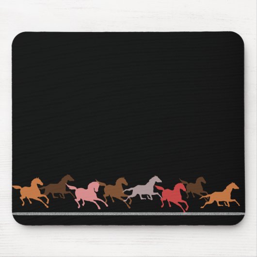 Wilde Pferdelaufen Mousepad (Vorne)