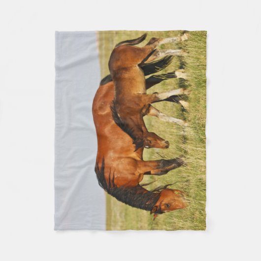 Wilde Pferdemutter und Kalte Weide Fleecedecke (Vorderseite)