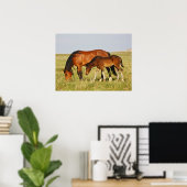 Wilde Pferdemutter und Kalte Weide Poster (Heimbüro)