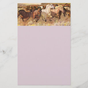 Wilde Pferdepferdebriefkopf-Briefpapier-Lavendel Briefpapier