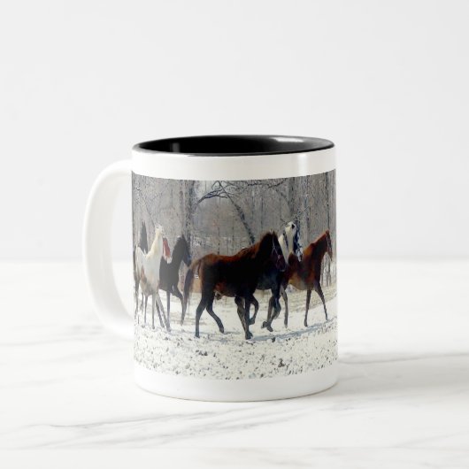 WILDE PFERDEschale Zweifarbige Tasse (Vorderseite Links)