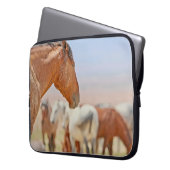 Wilde Pferdeschlittenhülle Laptopschutzhülle (Vorderseite Links)