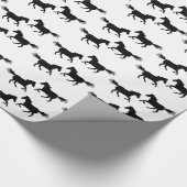 Wilde Pferdeschwarzweiss-muster Geschenkpapier (Ecke)