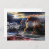 Wilde Pferdespirsche laufen bis MORGEN Postkarte (Vorne/Hinten)