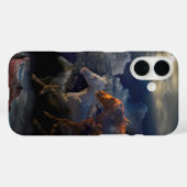 Wilde Pferdespirsche "RUN BIS MORGEN" Case-Mate iPhone Hülle (Rückseite (Horizontal))