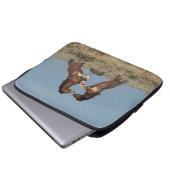 Wilde Pferdeställe kämpfen Laptopschutzhülle (Vorne Knopf)