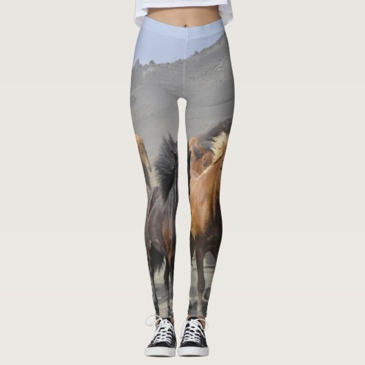 Wilde Pferdeyoga Leggings (Vorderseite)