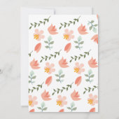 Wilde Pfirsichblüte 1. Geburtstag Einladung (Rückseite)