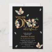 Wilde Pfirsichblüte 1. Geburtstag Einladung (Vorderseite)