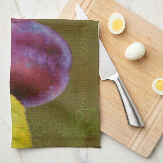 Wilde Pflaume - Prunus domestica, grünes Küchentuc Küchentuch (Viertel Falte)