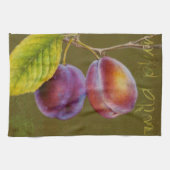 Wilde Pflaume - Prunus domestica, grünes Küchentuc Küchentuch (Horizontal)