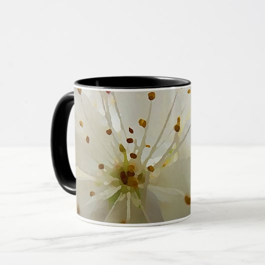 Wilde Pflaumenblüten Impressionist Botanischer Kun Kaffeetasse (Vorderseite Links)