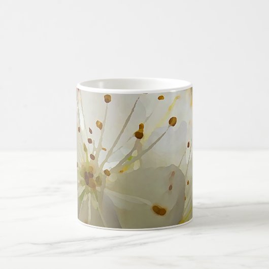 Wilde Pflaumenblüten Impressionist Botanischer Kun Kaffeetasse (Mittel)