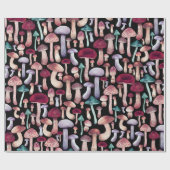 Wilde Pilze Aquarellbilder Geschenkpapier (Flach)