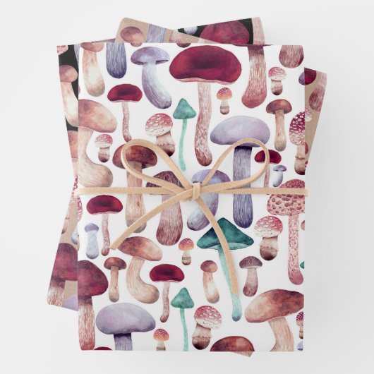Wilde Pilze Aquarellbilder Geschenkpapier Set (Beispiel)