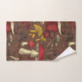 Wilde Pilze auf braun Badhandtuch Set (Handtuch)