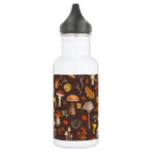 Wilde Pilze auf braun Edelstahlflasche (Links)
