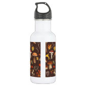 Wilde Pilze auf braun Edelstahlflasche (Rückseite)