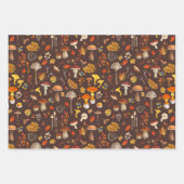 Wilde Pilze auf braun Geschenkpapier Set (Vorderseite)