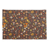 Wilde Pilze auf braun Kissenbezug (Rückseite-Rechts)