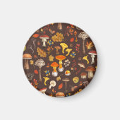 Wilde Pilze auf braun Magnet (Vorne)