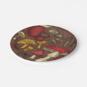 Wilde Pilze auf braun Pappteller (Schrägansicht)