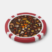 Wilde Pilze auf braun Pokerchips (Einzeln)