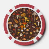 Wilde Pilze auf braun Pokerchips (Rückseite)