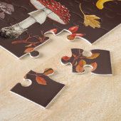 Wilde Pilze auf braun Puzzle (Seite)