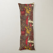 Wilde Pilze auf braun Seitenschläferkissen (Rückseite (Vertikal))